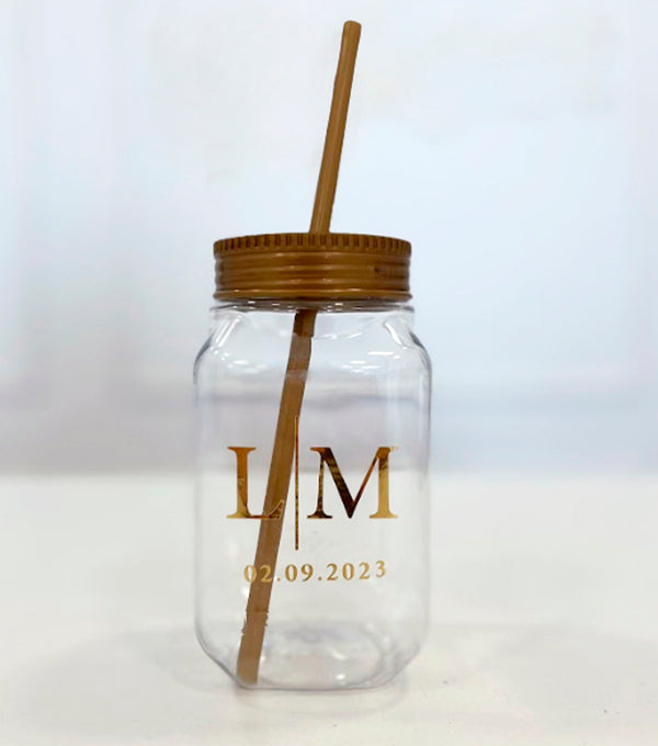 Jar de Plástico en vinil para Bodas y XV Años - Top Knot Party