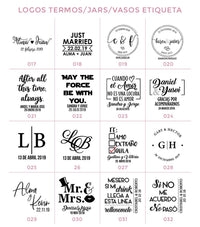 Paquete 100 Termos + 2 Vaso de Acrílico - Top Knot Party