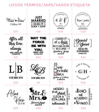 Termos y pantuflas personalizadas para bodas, fiestas y XV años, envios Nacionales e Internacionales
etiquetas para termos de boda, termos boda novios, frases para termos de boda
