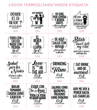 Paquete Jars + Pantuflas + Vaso Skinny - Top Knot Party