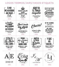 Paquete 100 Termos + 2 Vaso de Acrílico - Top Knot Party