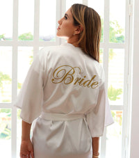 Kit Bata de Satin + Pantuflas de Satin personalizadas - Top Knot Party