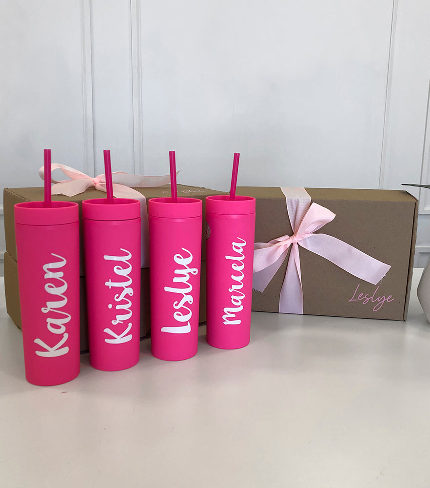 Caja Bridesmaid con Vaso Skinny - Top Knot Party