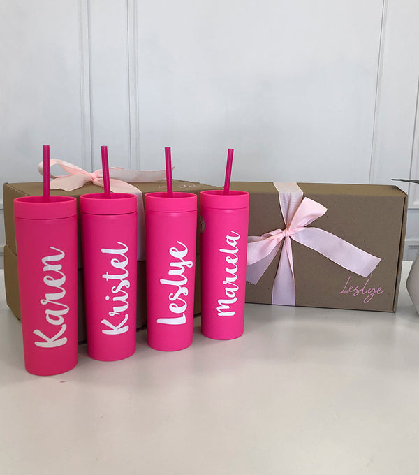 Caja Bridesmaid con Vaso Skinny - Top Knot Party