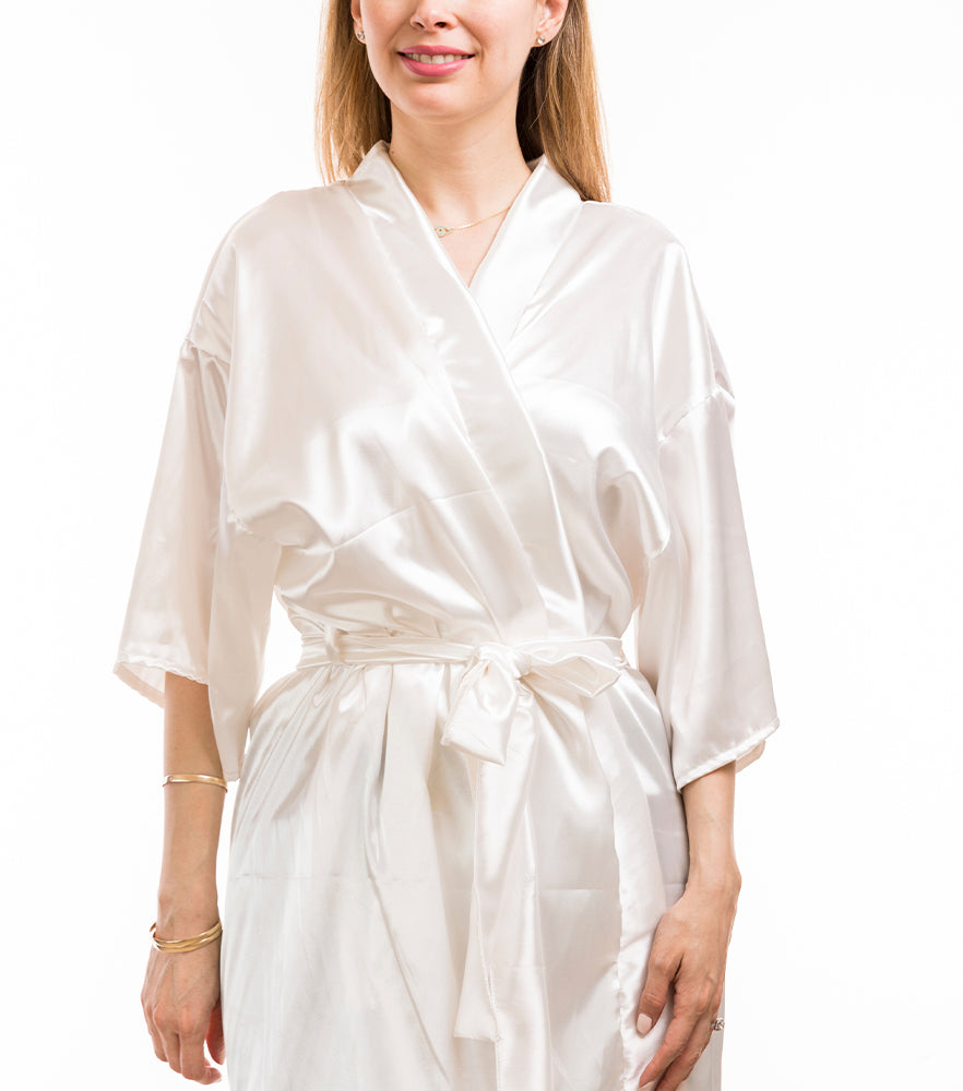 Kit Bata de Satin + Pantuflas de Satin personalizadas - Top Knot Party