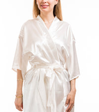 Kit Bata de Satin + Pantuflas de Satin personalizadas - Top Knot Party