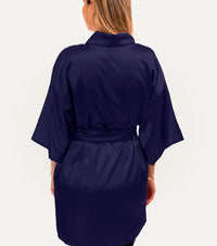 Kit Bata de Satin + Pantuflas de Satin personalizadas - Top Knot Party