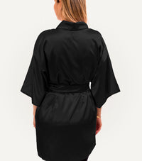 Kit Bata de Satin + Pantuflas de Satin personalizadas - Top Knot Party