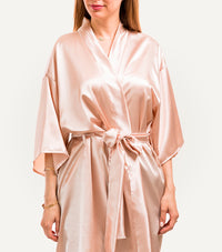 Kit Bata de Satin + Pantuflas de Satin personalizadas - Top Knot Party