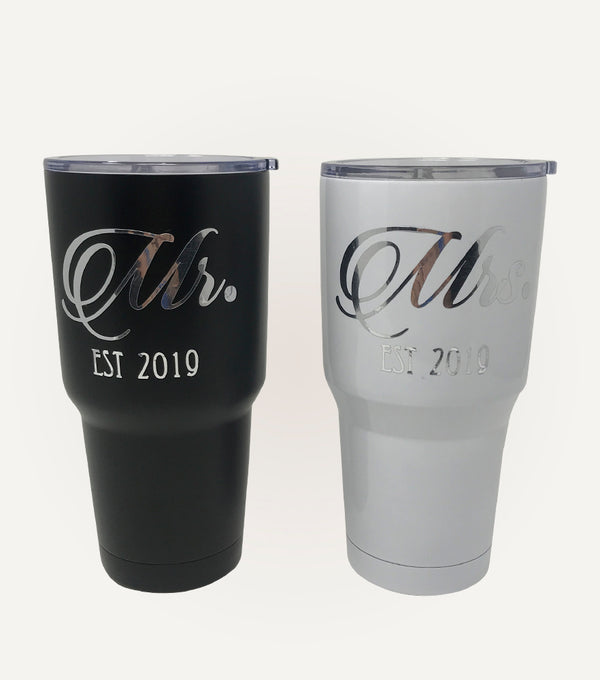 2 Vasos Acero Inoxidable Mr & Mrs - Top Knot Party