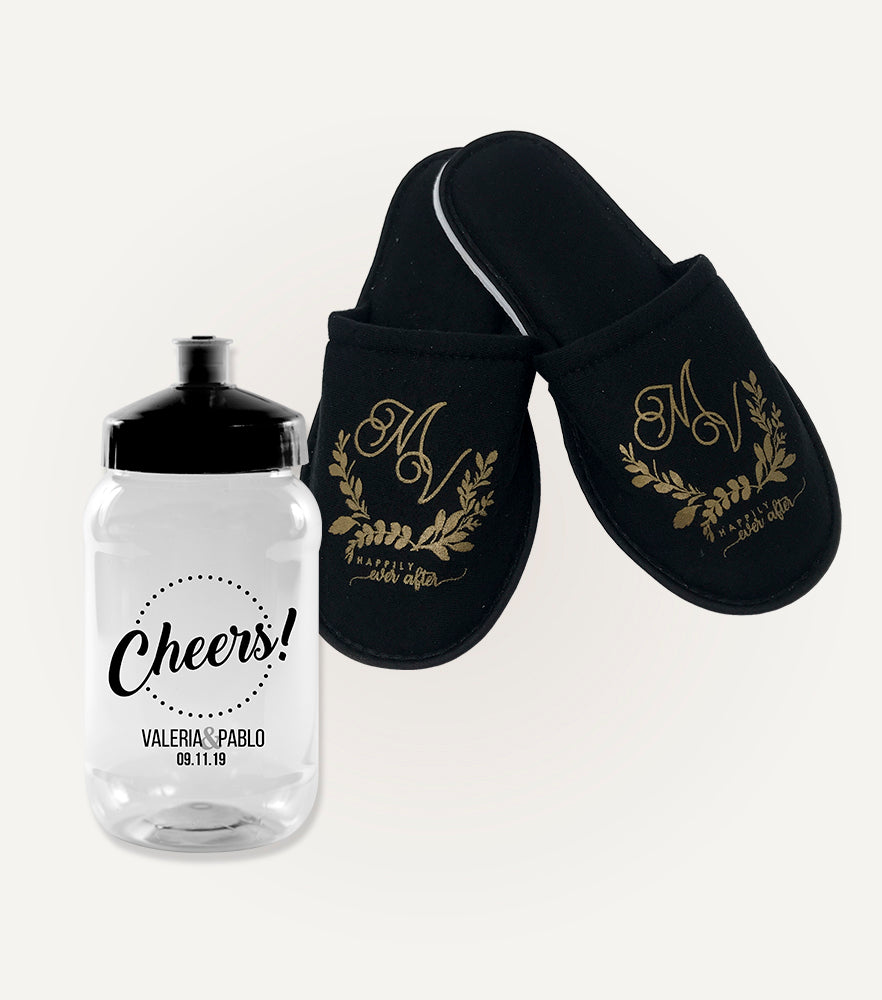 Termos y pantuflas personalizadas para bodas, fiestas y XV años, envios Nacionales e Internacionales