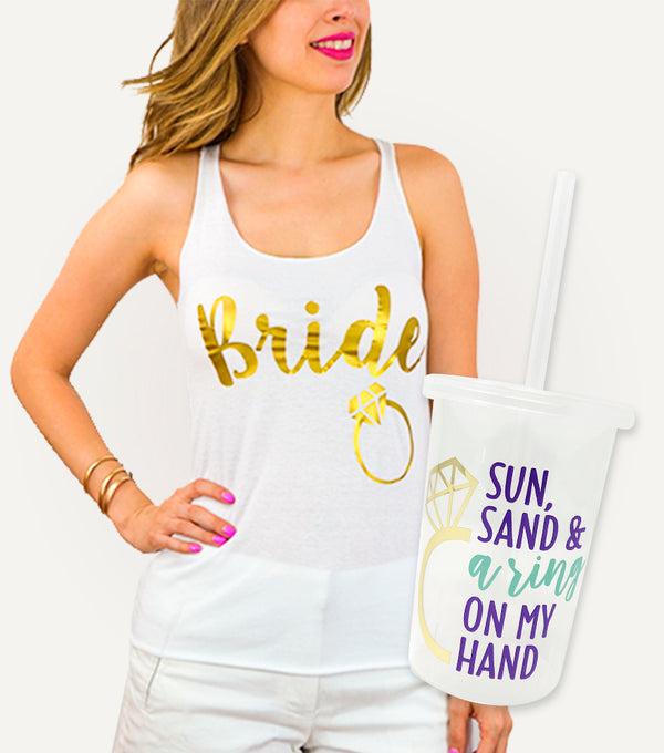 Kit Tank Top Kino + Vaso Plástico - Top Knot Party