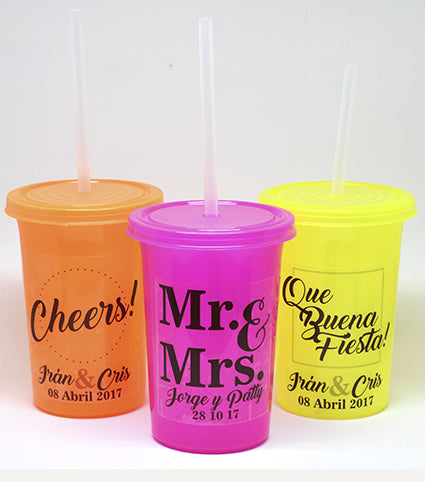 Vaso de plástico impreso en etiqueta - Top Knot Party