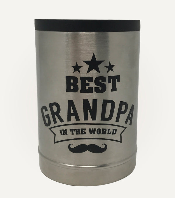 Porta latas de Acero Inoxidable doble tapa para Papá - Top Knot Party