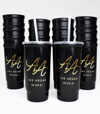 Vaso de plástico personalizado, Termos y pantuflas personalizadas para bodas, el detalle perfecto para tus invitados. Calidad y estilo para celebrar tu día especial. ¡Compra ahora! Envios Nacionales e Internacionales