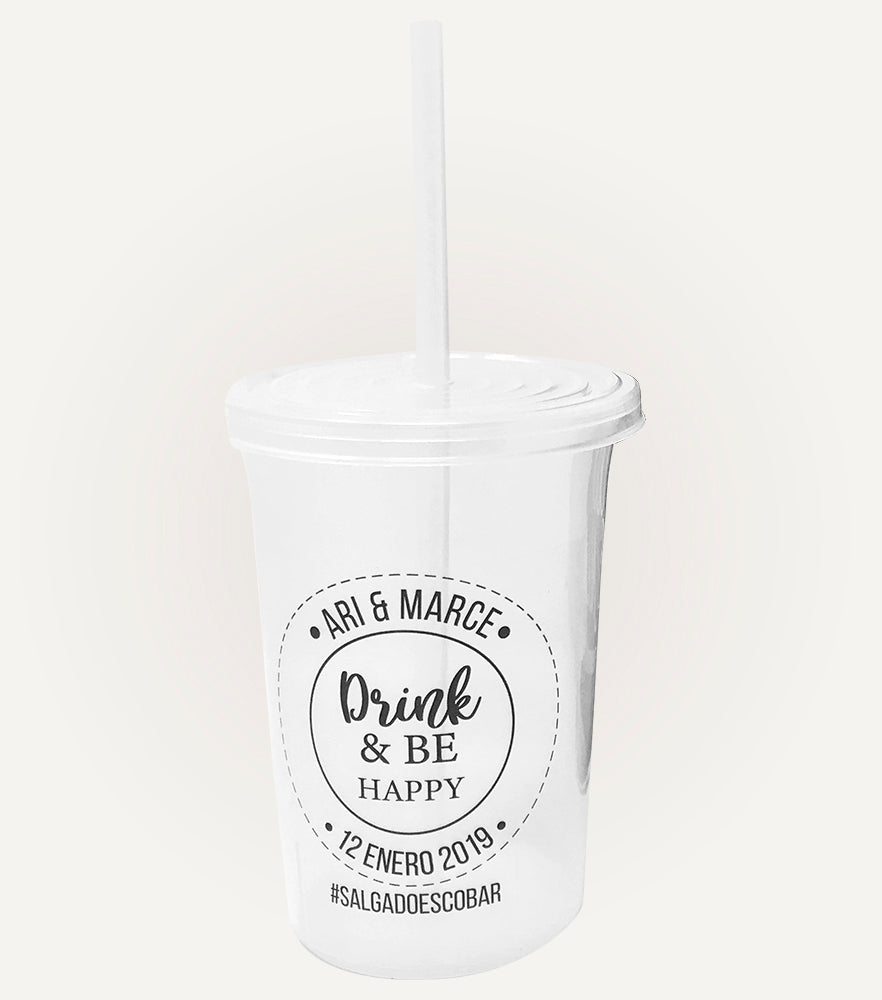 Vaso de plástico impreso en etiqueta - Top Knot Party