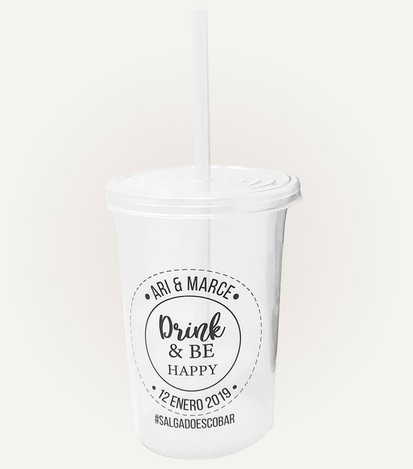 Vaso de plástico impreso en etiqueta - Top Knot Party