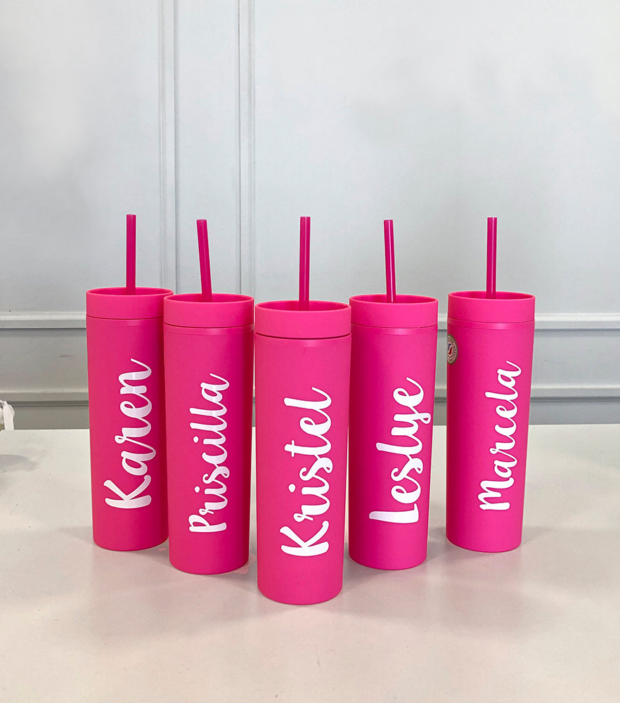 Vaso de Acrílico Skinny acabado mate - Top Knot Party