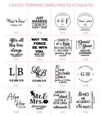 60 Termos +  30 Sandalias + 2 Vasos de Acrílico Skinny - Top Knot Party