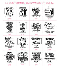 60 Termos +  30 Sandalias + 2 Vasos de Acrílico Skinny - Top Knot Party