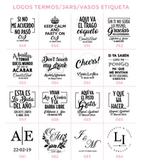 60 Termos +  30 Sandalias + 2 Vasos de Acrílico Skinny - Top Knot Party